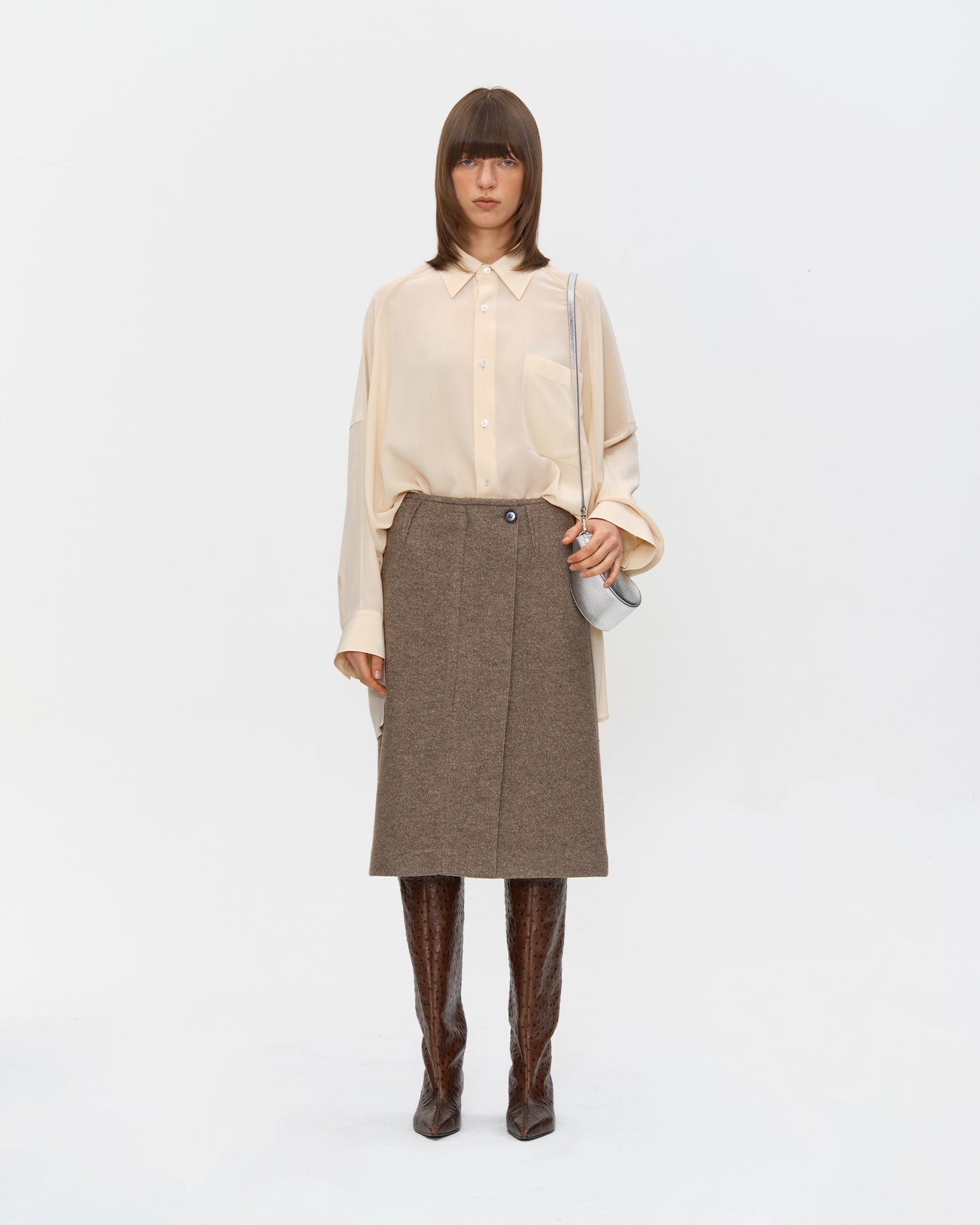 IVORY OVERSIZED SILK SHIRT