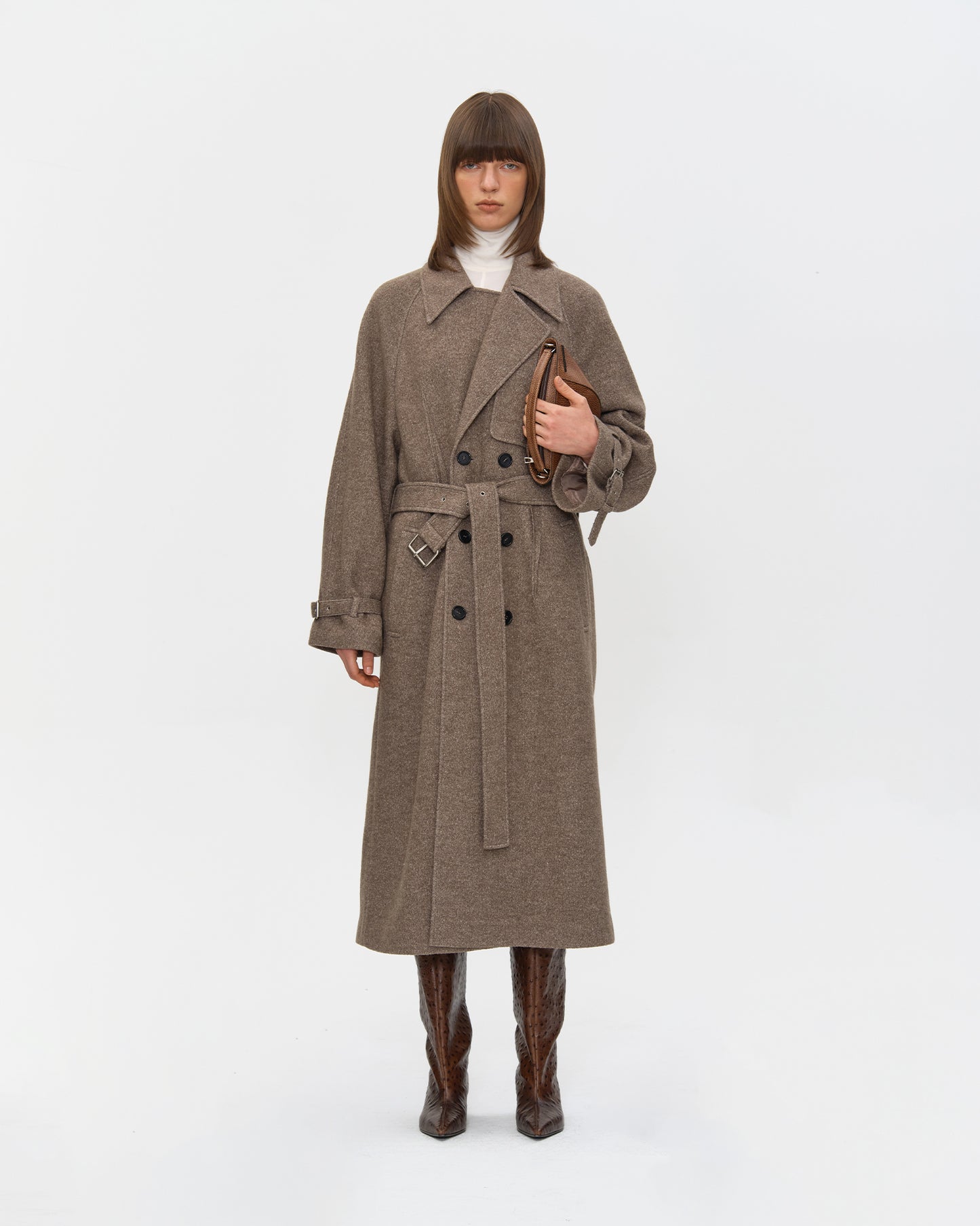 WOOL FELTED TRENCH COAT