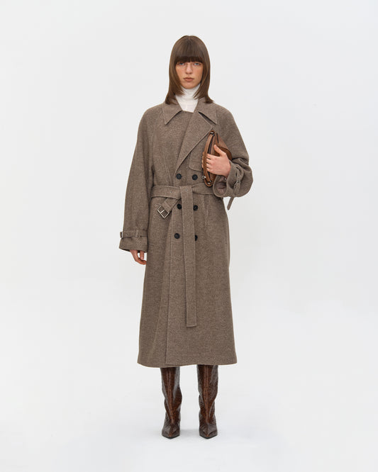 WOOL FELTED TRENCH COAT