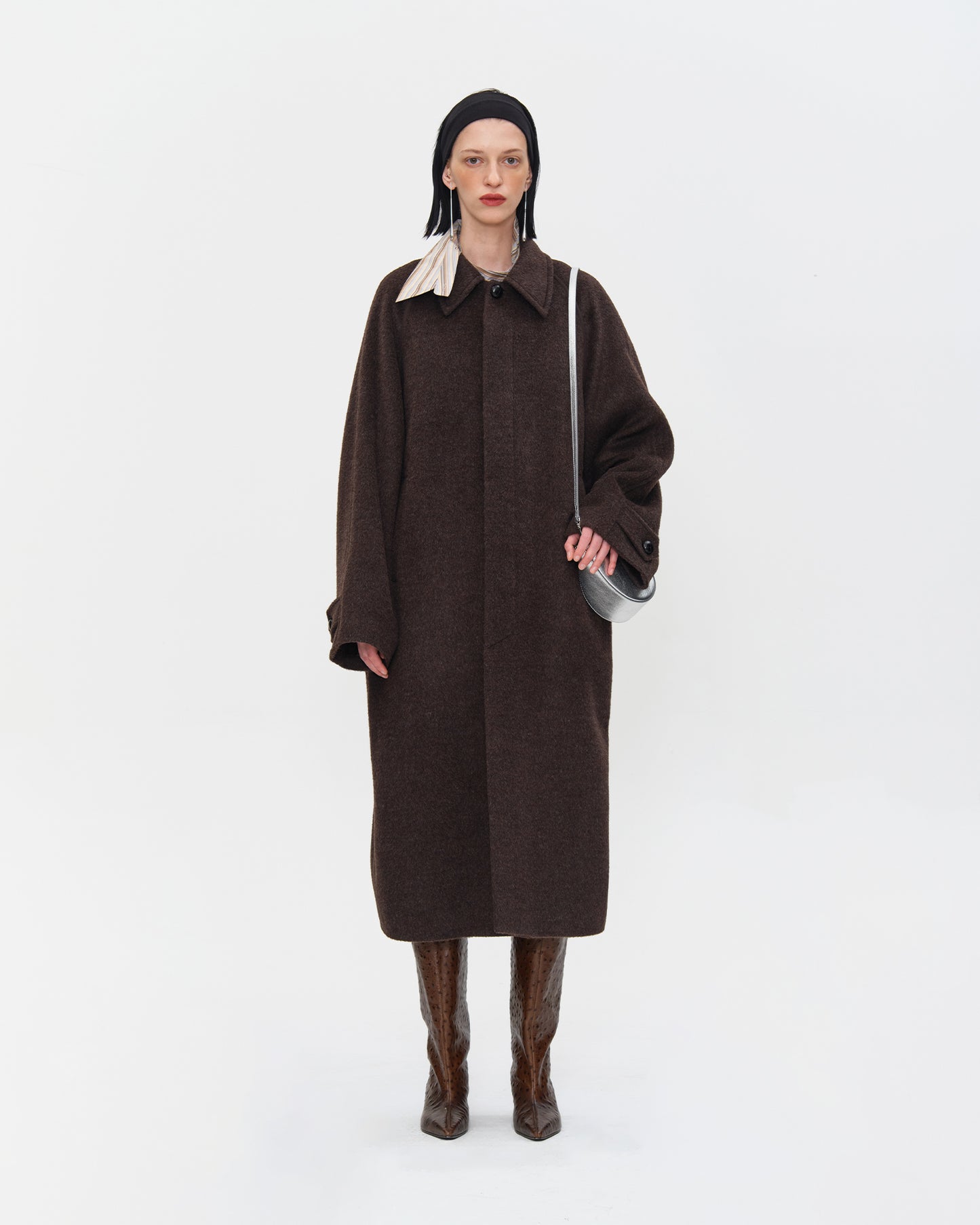 WOOL RAGLAN LONG COAT