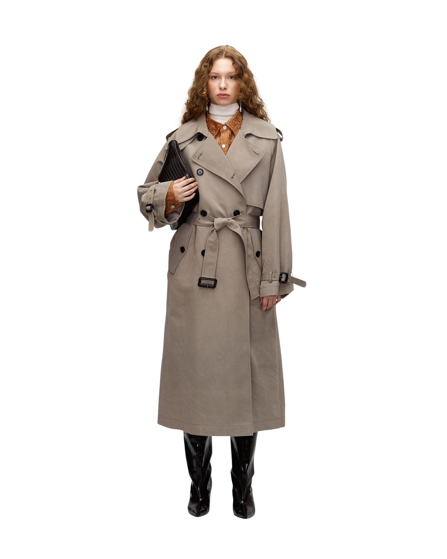 ACACIA DYED COTTON SILK TRENCH COAT