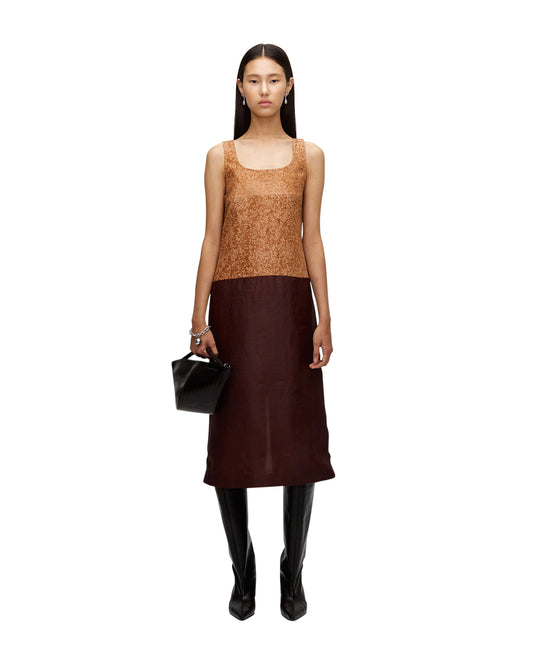 SALT DYED SILK SLEEVELESS DRESS